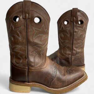 Smoky Mountain Men's Leather Brown Western Cowboy Biker Work Boots Size 9